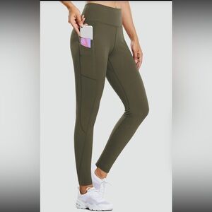 Women's Olive High-Waist Leggings